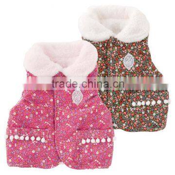Japanese Wholesale Products High Quality Flower Baby Cute Vest for Winter Toddler Children Clothing Kids Wear Infant Clothes