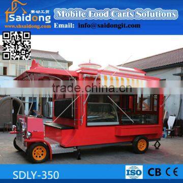 High Quality fiberglass Snack Food Cart mobile vintage Hot Dog Cart for sale