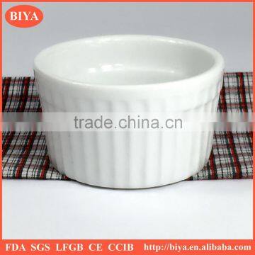 baking cake cup ceramic cup with stripe design,flat bottom bowl ceramic soup bowl