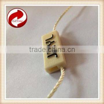 Fashional Good Quality Plastic Seal Tag With Logo String Seal Plastic Hook Hang Tag