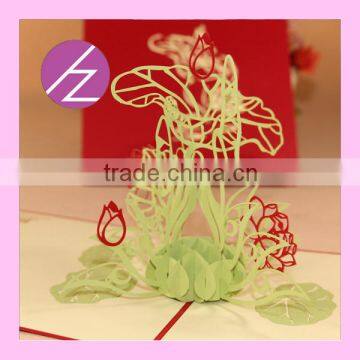 Chinese Style 3D Lotus Paper Craft Invitation Party Card Greeting Card 3D-14 photo-2