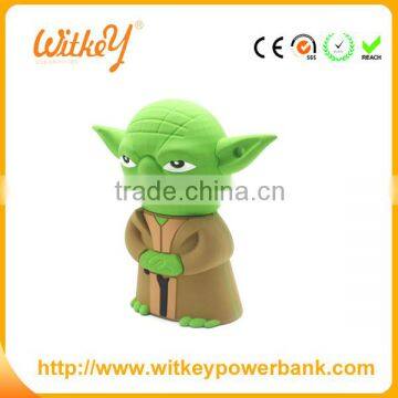 Good quality PVC 3D Green Monster cartoon power bank portable mobile charger