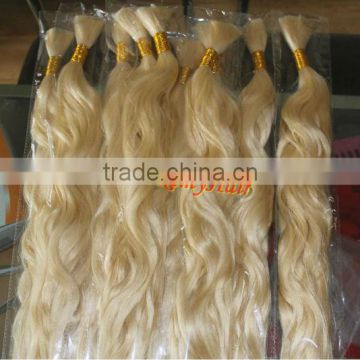 unprocessed grey virgin hair bleached in blonde color/natural wavy high quality                        
                                                Quality Choice