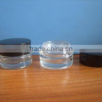 5ml small size glass jar,eye cream jar with black cap for samples products