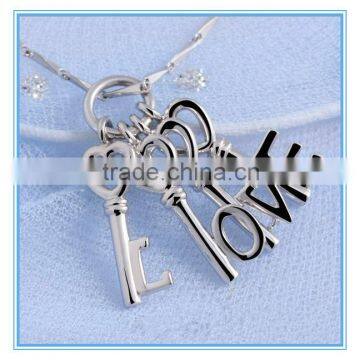 Fashion New Design Key Shaped Pendant, Letter I Love You Pendant