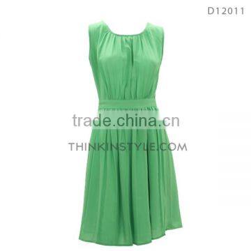 Pleated sleeveless dress