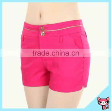 Wholesale Gold Border Waistband Purple Ladies Shorts