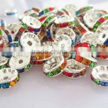 Mixed color crystal rhinestone spacer finding beads!! shinny crystal beads for jewelry DIY making!!