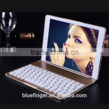 2016 Best seller Backlit Aluminium alloy Bluetoth keyboard case for iPad Air2&ipad Pro with smart cover