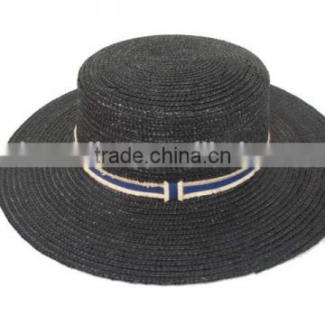 black fashion summer straw panama hat for men