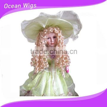 synthetic hair blond wigs heat resistant doll wig