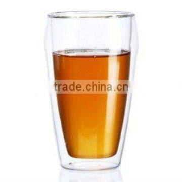 unique fancy heat-resistant clear double wall glass large coffee cup