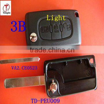 Tongda 3 Button with light button no battery place with groove blade CE0523 for Peugeot.Citroen