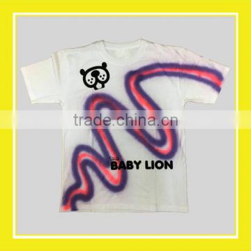 Baby Lion Spray Painting Purple Red Kids Unisex Short Sleeve White T-shirt