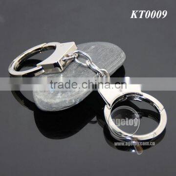 Mini Handcuff Shaped Promotional Zinc Alloy Silver Metal Handcuffs Key Chain photo-4