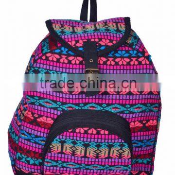 Jacquard Acrylic Fabric Backpack Bag