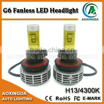 Newest G6 no fan All in one led headlight kit H13 with 5 colors 3000k 4300k 6500k 8000k 10000k