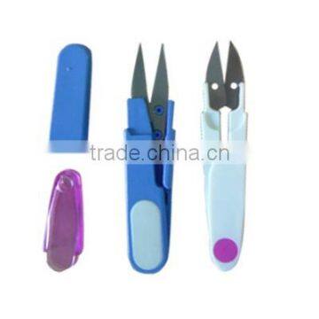 all kinds of colored thead scissors with plastic handles with different sizes