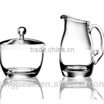 2015 New Design Glass Sugar and Creamer Set /sugar and creamer container