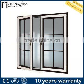 Double tempered glass casement window aluminium made in foshan