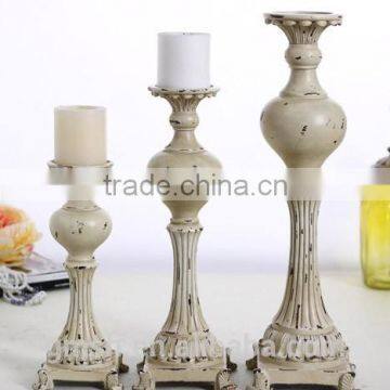 Wholesale Traditional columnar type candle holders/Retro and Europe resin home decor candle holder for wedding centerpieces