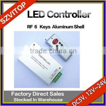 RF LED Light Strip Remote Controller Aluminum Case/Shell 6Keys DC5V,12V,24V JM-RFL6
