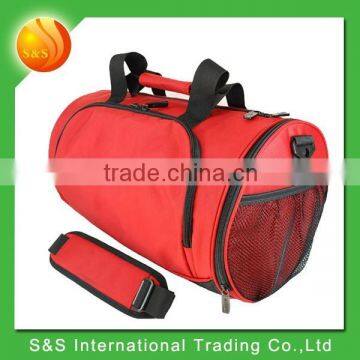 2015 new design quality round shape travel bag with shoe compartment