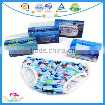 Good Quality Infant Baby Cloth Swimming Diaper Nappies Side Snape Baby Swim Nappy Pants