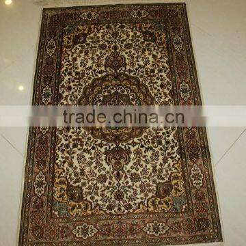 Persian hand knotted pray rug handmade silk carpet rug