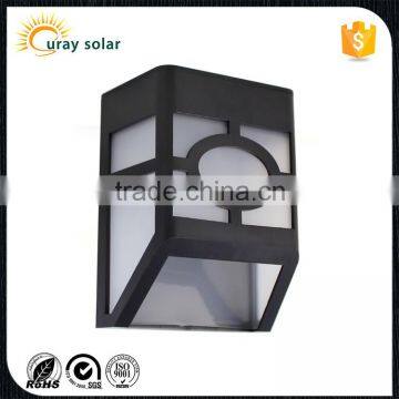 Fashion outdoor LED solar wall light with black plastic frame IP44