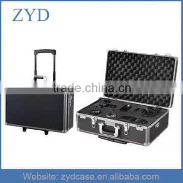 Professional Trolley Aluminum Briefase for Digital Camera, Hard Aluminum Rolling Camera Case ZYD-SM103005