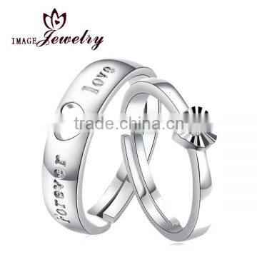 2016 925 silver couple ring made with Chinese 3A zircon