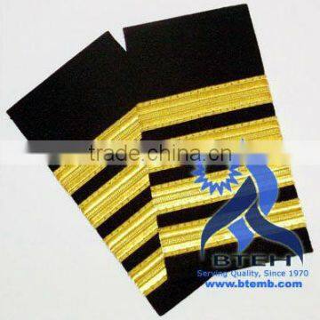 Navy Epaulettes | Army Epaulettes | Military Uniform Epaulettes with Gold Wire French Braids