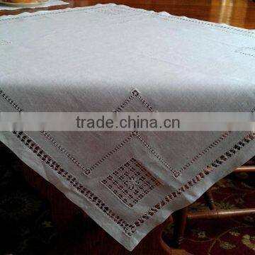 Hand hemstitch linen table cloth No.4