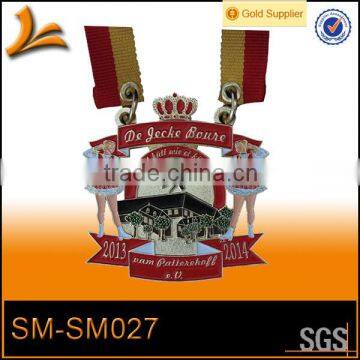 SM-SM027 custom award metal medal medallions with ribbon