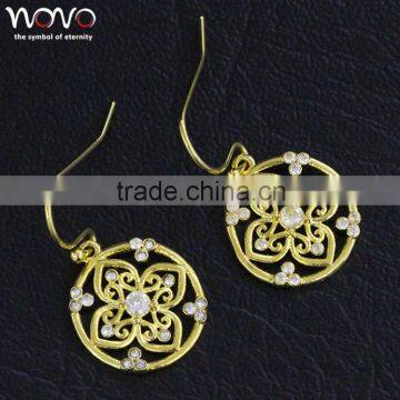 2016 popular wholesale 18K gold plated brass jewelry earring