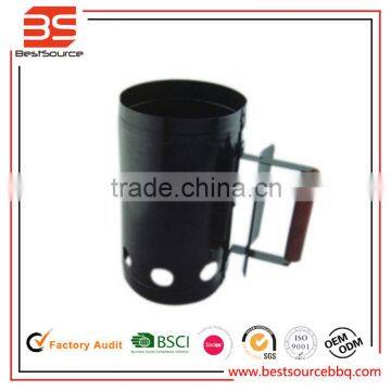 High Quality BBQ charcoal starter,charcoal chimney starter for BBQ with wood handle