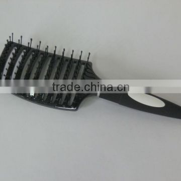 11 rows black vent hair brush with soft rubber handle