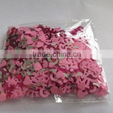 2X1.6cm Metallic PVC It's a Girl New Bady Happy Birthday Confetti for Party Decoration photo-4