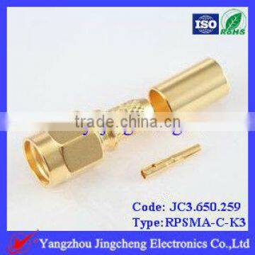 Reverse Polarity SMA male body with female pin crimp straight for RG58 cable rf connector