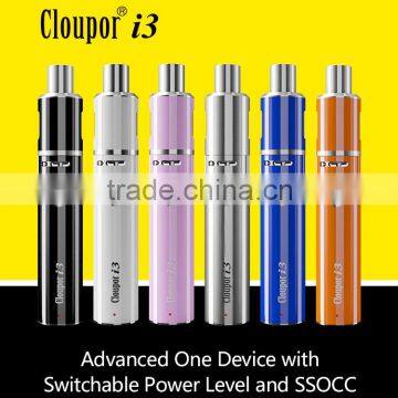 Cloupor 1100mah i3 switchable power level battery life indicator airflow control system and variety coil cloupor gt i3