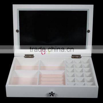 Novel Drawer Style DIY Ornament Wooden Jewelry Box White