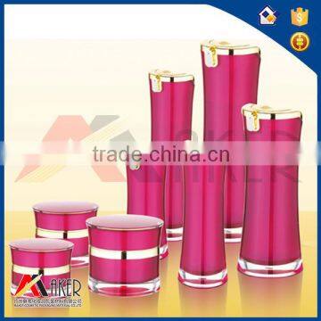 Guangzhou Round high quality interior Electroplate purple cream plastic cosmetic Acrylic Bottle for Women