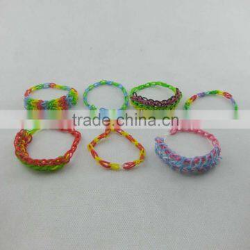 YL349 Infinity Pattern Newest Hot Selling Fashion Mix Color Rubber Silicone Bands Loom Bracelets