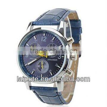 new design 2013 round sport leather lay's watch pc movt