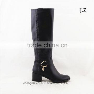 LQEB27 round toe low block heel custom made fashion leather women low heel sexy design winter boots