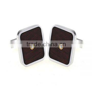 Special Rose Wood Cufflinks With Crystal photo-4