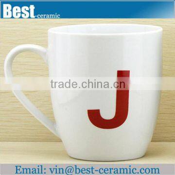 Simple Decal White Cheap Ceramic Tea Cups