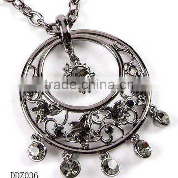 Fashion jewelry,Hematite Crystal /Rhinestone Necklace Pendant