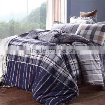 100% Cotton Fashionable and Comfortable Plaid Woven Bedding Set